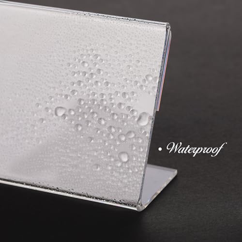 Vicenpal 3.5 x 2.5 Inches Small Acrylic Sign Holder Clear Picture Frame Acrylic Stands Back Slant Sign Holders for Party Buffet, Wedding Signs, Office, Store, Restaurant, Horizontal(20 Pcs)