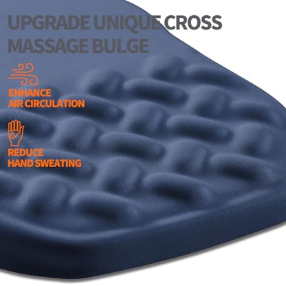 Ergonomic Slope Mouse Pad Wrist Support, Wrist Rest Mousepad for Carpal Tunnel Pain Relief with Massage Bulge and Slow Rebound Memory Foam (12x8 inch, Deep Blue) - color: Am027-deep Blue