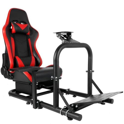 Marada Racing Simulator Cockpit with Gaming Race Seat Fit for Logitech G27 G920 G923,for Thrustmaster T300RS,for Fanatec,Steering Wheel Stand, 50mm Large Round Tube&More Stable No Wheel Pedal Shifter