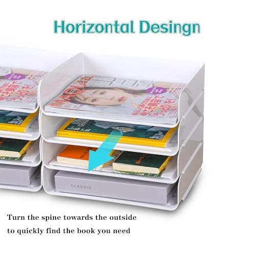 3 Tiers Stackable A4 Paper Trays, Office Desk File Holder, Tidy File Document Letter Book Paper Organizer (3 Tiers,Clear) - size: 3 tiers
