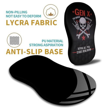 Hokafenle Ergonomic Mouse Pad Wrist Support with Massage Design, Wrist Rest Pain Relief Mousepad with Memory Foam&Non-Slip PU Base, Mouse Pads for Wireless Mouse & Desk (12x8 inch,Gen X) - color: HK031-Gen X