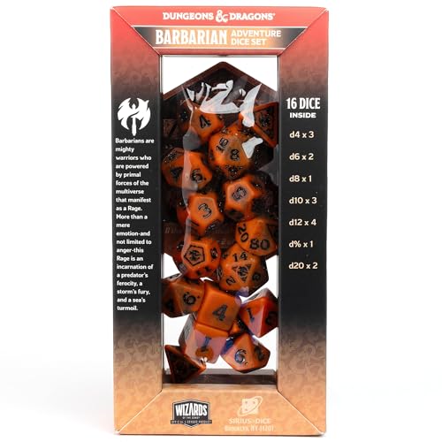 D&D Adventure Dice (Barbarian Class: Orange) - style: Barbarian Class: Orange
