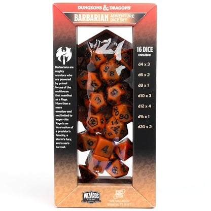 D&D Adventure Dice (Barbarian Class: Orange) - style: Barbarian Class: Orange