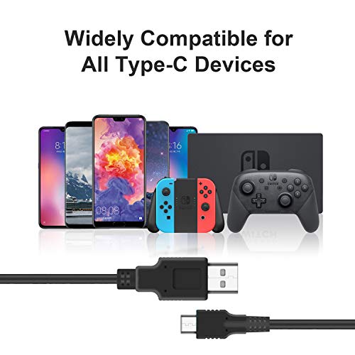ECHZOVE Charger Compatible with Nintendo Switch, Charging Cable Compatible with Nintendo Switch, Charger Cable Compatible with Nintendo Switch Pro Controllers - Black (4.92ft) - color: Black