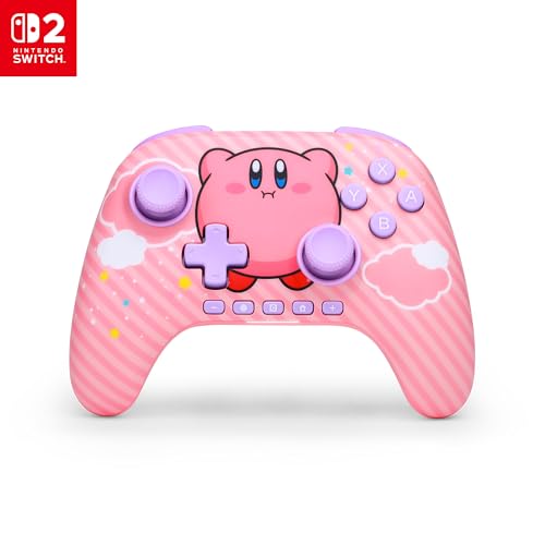 PowerA Advantage Wireless Controller for Nintendo Switch 2 - Kirby Puff, Officially Licensed, Hall Effects, Mappable Buttons, Pro Controller, C Button, Motion Controls - color: Kirby Puff, style: Wireless