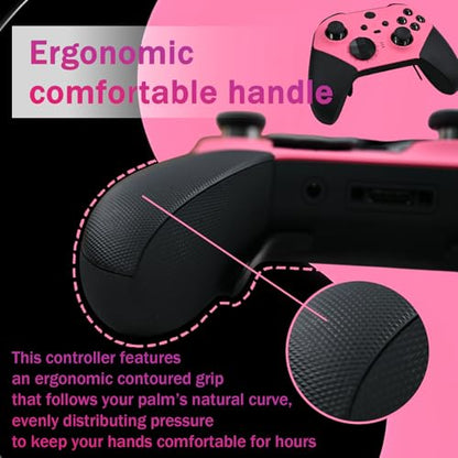 DIY Customized Model 1797 Elite Series 2 Controller-Vest Pink,Gaming Controller Compatible with Xbox Elite Series 2,Wireless Controller with 3.5mm Audio Jack,Compatible for Xbox One,Xbox Series X/S,DIY Controller With Accessory Bag - color: Vest Pink