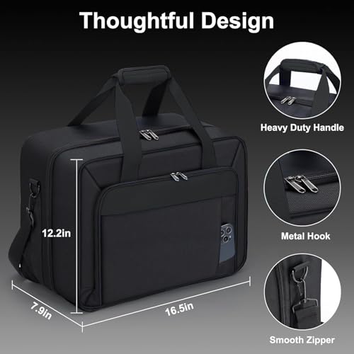 GDNasist Carrying Case Compatible with PS5/PS5 Pro/PS5 Slim, All Black | Travel Thickened Protective Bag Compatible with Playstation 5 Console, Headset, PS5 Controller, Game Discs and Accessories - color: All-black