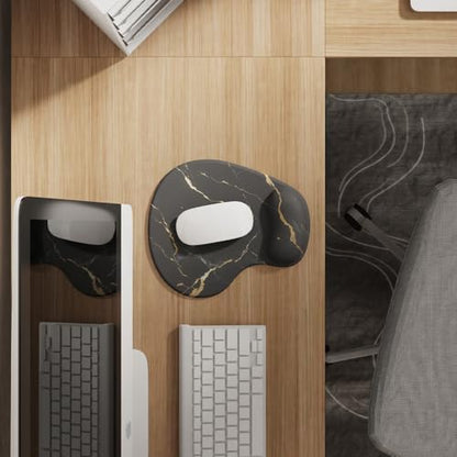 Office Mousepad with Gel Wrist Support - Ergonomic Gaming Desktop Mouse Pad Wrist Rest - Design Gamepad Mat Rubber Base for Laptop Computer -Silicone Non-Slip Special-Textured Surface (15MarbleB) - color: 15MarbleB