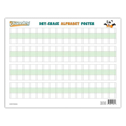 Channie’s Visual Two Sided Large Dry Erase Alphabet & Numbers Poster Board - Size 22” x 17”, Ages 3 and Up, PreK – 2nd Grade - Homeschool Learning Supplies for Summer School Teaching - style: Visual Two Sided Large Dry Erase Alphabet & Numbers Poster Boar