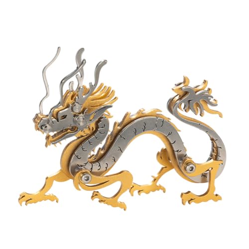 Zodiac Dragon 3D Metal Puzzle, Golden, 51 Pieces | DIY toys, Stainless Steel, Handmade puzzle,Model Kits, Building Blocks ,Assembly Gift for Adult - color: Zodiac Dragon Golden