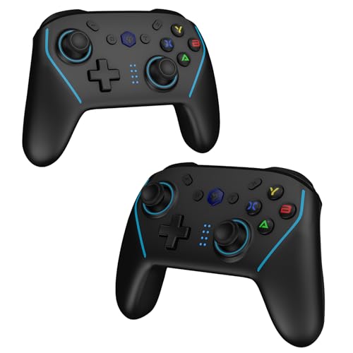NBCP X8 2 Pack Bluetooth Wireless Pro Controller Dual Pack, Bluetooth Gamepad for Nintendo Switch/OLED/Lite/Switch 2, PC, Android, iOS - Hall Effect Joystick No Drift, Dual Vibration, Turbo, 2 Back Macro
