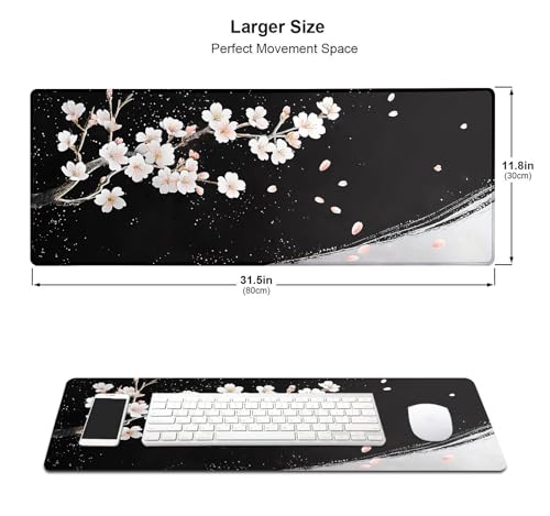 Large Mouse Pad, Desk Mat Computer Keyboard Pad Non-Slip Rubber Base Waterproof with Stitched Edges for Laptop Gaming, Office & Home 31.5 x 11.8 Inch (XL-16) - color: Xl-16