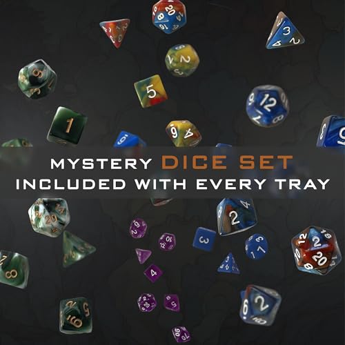 All-in-One Dice Tray with Tower by TTRPG World - Magnetic Modular Organizer for 5E & d20 RPGs with Soft Lining, Tower, Mini Holder, Sheets & Mystery Dice Set (Green) - color: Green