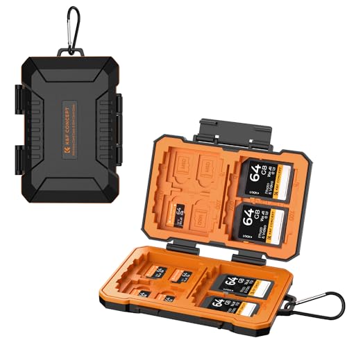 K&F CONCEPT 29 Slot Memory Card Case, Carrying Case for SD, CF, CFexpress | Micro SD, Nano SIM & Micro SIM Cards, PM01 - size: For 4 SD+4 CF+12 Micro SD(TF)+5 SIM