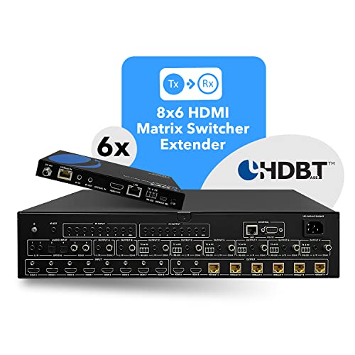 OREI HDBaseT 8x8 Matrix Extender 300ft 4K60Hz HDR IR EDID RS-232 CEC WebGUI | 8x8 HDBaseT HDMI Matrix Extender, 4K60 HDR, 300ft CAT6, IR Matrix, EDID, CEC, RS-232, TCP/IP & Web GUI - size: 8x8 - Up to 300 Ft