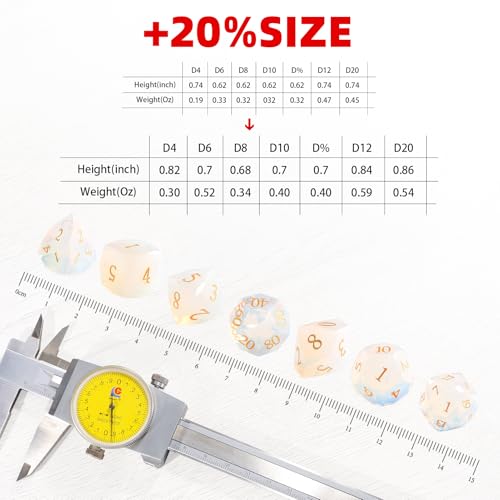 7-Piece Diamond Cut Dice Set for Dungeons and Dragons (D&D) | RPG & Tabletop Games | Premium Gift Box & Durable Design - color: Zs-d