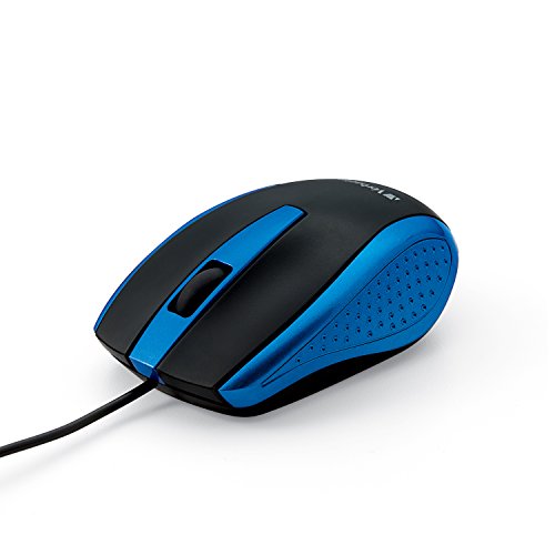 Verbatim Wired USB Computer Mouse - Corded USB Mouse for Laptops and PCs - Right or Left Hand Use, Blue 99743, 1.4" x 2.4" x 3.9" - color: BLUE