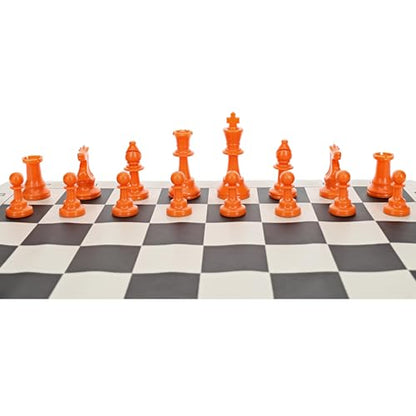 WE Games Color Bright Plastic Staunton Tournament Chess Pieces with 3.75 in. King - Half Chess Set of Chess Pieces Only, Orange - color: Orange