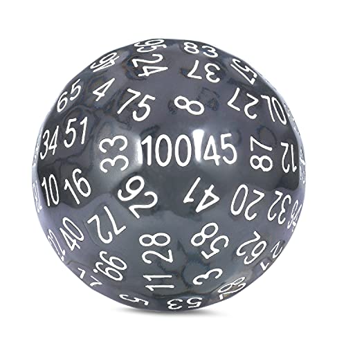 100 Sided Dice Set Translucent Black DNDND D100 Die with Pouch for Dungeons and Dragons DND (Translucent Black with White Number) - color: Transparent Black