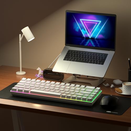 MageGee 60% Rapid Trigger Gaming Keyboard, Hall Effect Magnetic Switch, Actuation Point Adjustable, Hot Swappable RGB Backlit Wired Keyboard with Arrow Keys for Win/PC/MAC, White - color: White