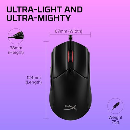 HyperX Pulsefire Haste 2 – Wired Gaming Mouse- Ultra Lightweight, 53g, 8000Hz Polling Rate, Precision Sensor, Hyperflex 2 Cable, Plug and Play – Black - color: Black, size: Wired, style: Pulsefire Haste 2