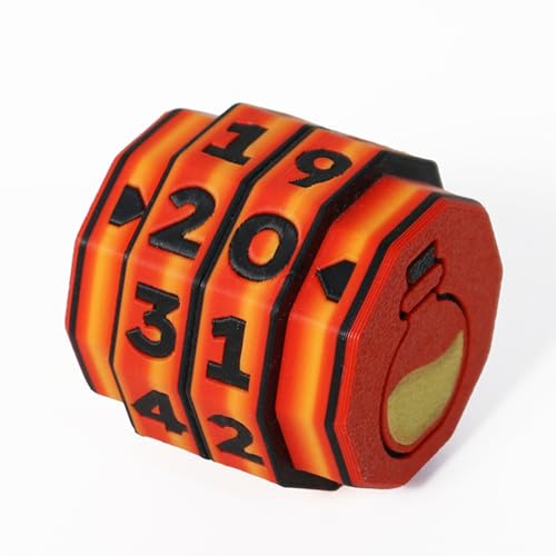 Life Counter Wheel 0 to 99 Value Range for Card Game, Counter Wheel for Value Tracking, Stable Mechanical Design Life Tracker with Clear Numbers for Board Game (Orange)