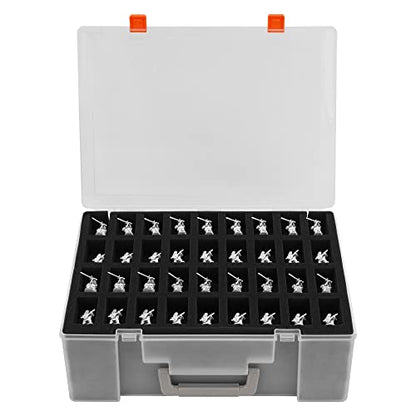 Miniature Storage Sturdy Carrying Figure Case -108 Slot Figurine Minature Carrying Case Compatible with D&D and More (Transparent) - color: Black