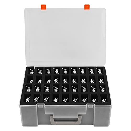 Miniature Storage Sturdy Carrying Figure Case -108 Slot Figurine Minature Carrying Case Compatible with D&D and More (Transparent) - color: Black