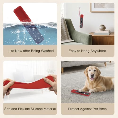 Protective Silicone Case for Sony RMF-TX600U RMF-TX500U Remote Control | Remote Cover for Sony MF-TX500E RMF-TX600E Smart TV Remote Sleeve Skin Waterproof, Anti-slip (Red) - color: Red