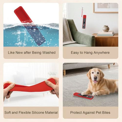 Protective Silicone Case for Sony RMF-TX600U RMF-TX500U Remote Control | Remote Cover for Sony MF-TX500E RMF-TX600E Smart TV Remote Sleeve Skin Waterproof, Anti-slip (Red) - color: Red