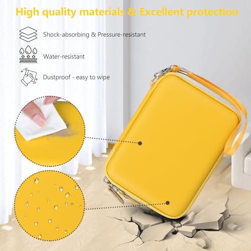 Supmay Hard Carrying Case for G350/RG35XX Pro/RG40XXV/RG405V/RG406V Retro Handheld Game Console, Retro Game Travel Storage Holder with Mesh Bag for SD Card, USB Charging Cable, User Manual, Yellow - color: Yellow