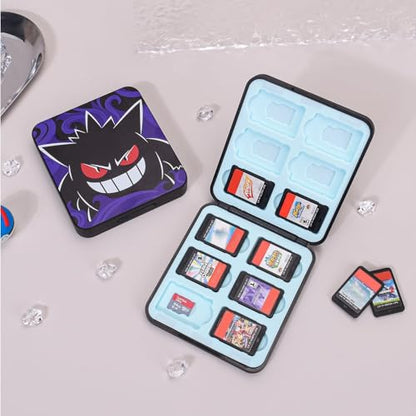 DLseego Cute Game Case for Switch Lite/Switch/Switch OLED, 12 Slots Game Cards Holder and 12 Micro SD Card Slots, Portable Game Card Storage Cartridge Box - color: Black
