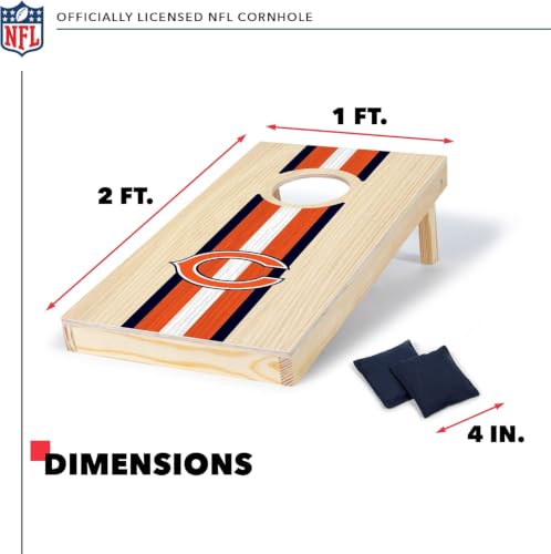 NFL Football Portable Cornhole Set, 2 Boards & 8 Bean Bags | Officially Licensed Product, Solid Wood, Direct Print HD Graphics, Mesh Carry Bag, Yard Games, Outdoor Game, Bean Bag Toss