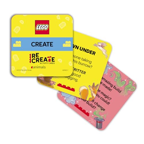 LEGO Recreate Activity Cards – Animals | Creative Building Game with 30+ Activity Cards & 25 LEGO Elements | Ages 6+ - style: Animals