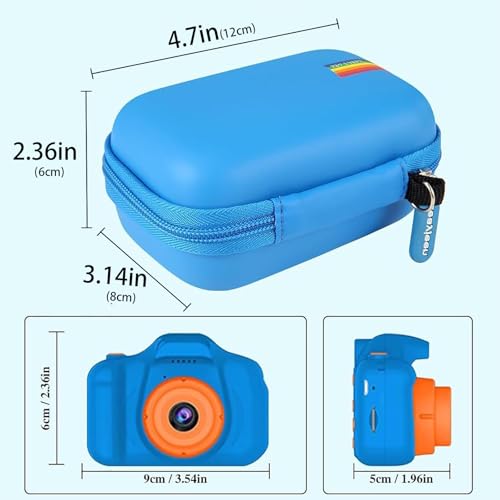Leayjeen Kids Camera Case Compatible with Seckton/Desuccus/SINEAU/Rindol Upgrade Kids Toys Camera and Kids Digital Video Cameras for Toddler,Christmas Gifts and Birthday Gifts for Boys-Blue(Case Only) | Fits CIMELR/Seckton/OZMI Kids Toy Cameras and Childr