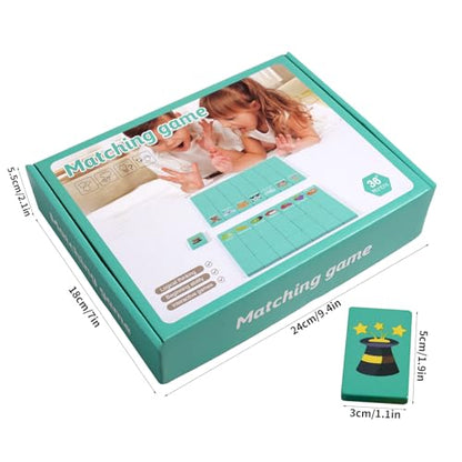 Wooden Dominoes Memory Matching Game for Toddlers 3-6, 57 Pcs Fruit Animal | 3-in-1 Topple Board Games with Storage Bag, Interactive Preschool Educational Toys, Family Reunion Games Gifts for Kids