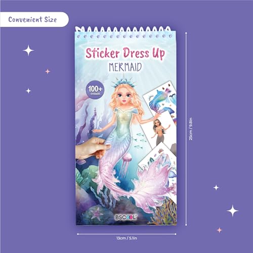 Mermaid Sticker Book Activity Book for Kids Girls | Fashion design dress-up pages with guided sticker activities. Creative play for little designers ages 5 and up. - color: Sticker Dress Up Mermaid