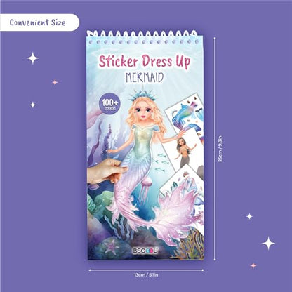 Mermaid Sticker Book Activity Book for Kids Girls | Fashion design dress-up pages with guided sticker activities. Creative play for little designers ages 5 and up. - color: Sticker Dress Up Mermaid