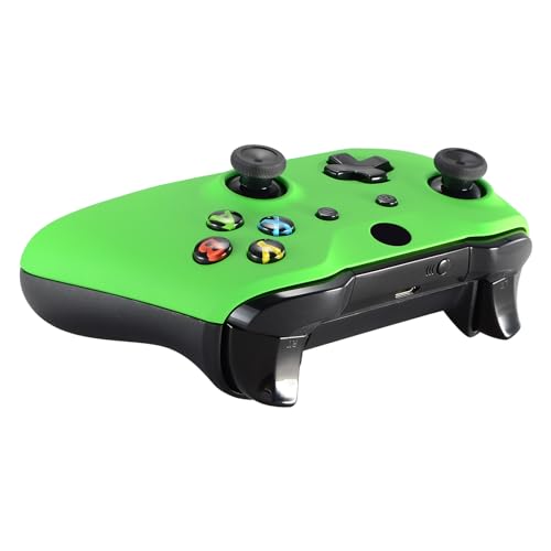 eXtremeRate Green Soft Touch Front Housing Shell Case for Xbox One S/X, Comfortable Replacement Kit Faceplate Cover for Xbox One Wireless Controller Model 1708 - Controller NOT Included - color: Green