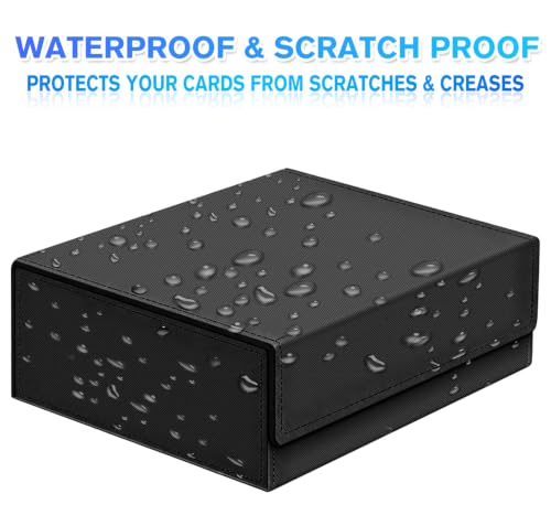 1800+ Card Storage Box, PU Leather Trading Card Deck Case with Magnetic Closure, Holds 600+ 35PT 3"x4" Standard Toploaders, Fit for MTG, Marvel, Sports Cards, Game Cards & Business Cards