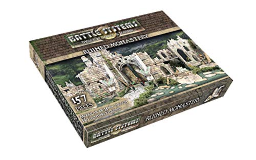 Battle Systems – Modular Fantasy Scenery – Perfect for Roleplaying and Wargames - Multi Level Tabletop Terrain for 28mm Miniatures – Colour Printed Model Diorama – DND Warhammer (Ruined Monastery) - style: Ruined Monastery