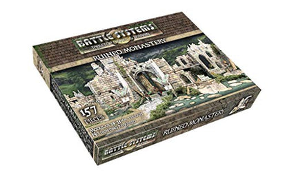 Battle Systems – Modular Fantasy Scenery – Perfect for Roleplaying and Wargames - Multi Level Tabletop Terrain for 28mm Miniatures – Colour Printed Model Diorama – DND Warhammer (Ruined Monastery) - style: Ruined Monastery