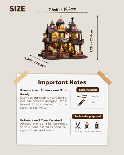 DIY Miniature House Kit, DIY Dollhouse Kit for Adults to Build, Mini House Kit with LED, Mayberry Street Miniatures, Ideal Gifts for Birthday, Halloween Christmas Valentine(Magic Eltz Castle) - color: Magic Eltz Castle