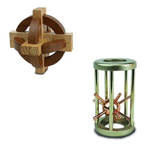 Project Genius Compass and Star Combo, True Genius - Disentanglement Puzzles, Brain teasers, Adult Puzzle, Wooden (TG018)