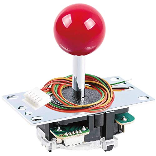 Sanwa JLF-TP-8YT Joystick + Sanwa 8 pcs OBSF-30 Push Button Bundle Kit Color : Red - for Arcade Game 4 & 8 Way Adjustable, Compatible with Catz Mad SF4 Tournament Joystick S@NWA - color: Red