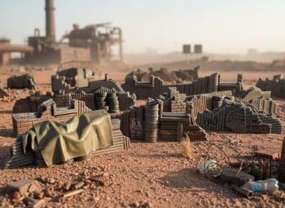 7-Piece Shanty Obstacle Set: Industrial-Style Tabletop RPG Scenery and Wargame Terrain for 28mm Miniatures
