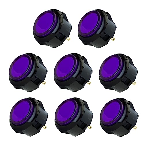 Qanba Gravity KS Mechanical Shafts Silent Pushbutton 30mm Snap-in (Boxed (Clear Black Violet D08(8 pcs) - color: Clear Black Violet D08(8 pcs）