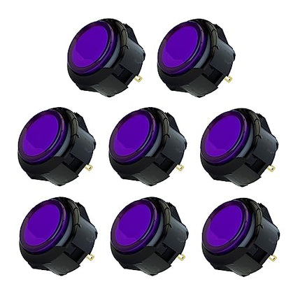Qanba Gravity KS Mechanical Shafts Silent Pushbutton 30mm Snap-in (Boxed (Clear Black Violet D08(8 pcs) - color: Clear Black Violet D08(8 pcs）