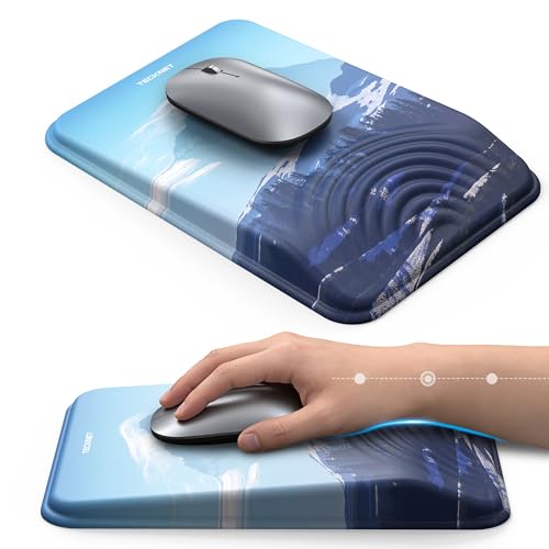 Ergonomic Mouse Pad with Wrist Rest, Mousepad with Wrist Support with Built-in Memory Foam and Ergonomic Slope Design Relieves Carpal Tunnel Syndrome Pain，Desk Computer Office Gaming Mouse Pads - color: Mountain Peak