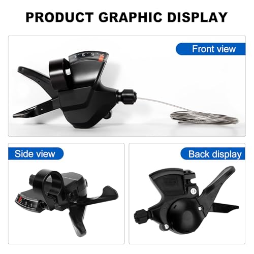 SL-M315-7R Bike Shift Lever, Bicycle Shift Lever - Right, Mountain Right Shifter Lever with Optical Gear Display | Bike shifter. Durable, ergonomic design. Compatible with mountain, road, folding bikes. Easy install. - color: SL-M315-7R